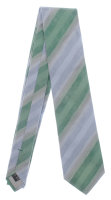 Krawatte Seide Schlips Binder gestreift grün blau