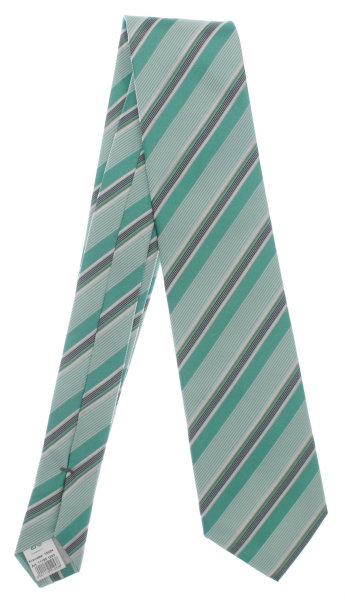 Krawatte Seide Schlips Binder gestreift grün grau