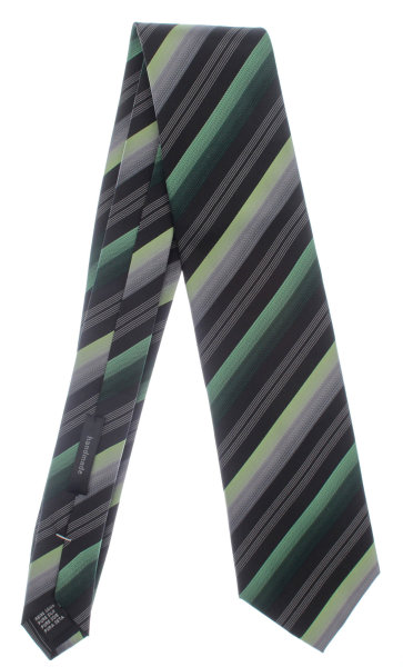 Krawatte Seide Schlips Binder gestreift grün schwarz