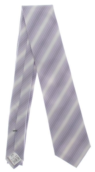 Krawatte Seide 146cm/8cm  gestreift flieder grau Schlips Binder Tie